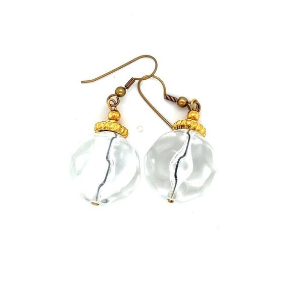Clear Ball Dangle Earrings - Picture 1 of 6